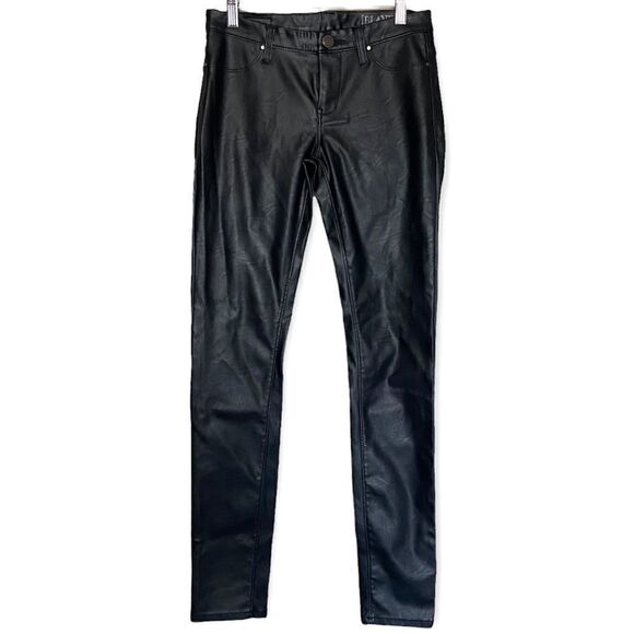 Blank NYC Black Faux Leather Low-Rise Skinny-Leg Pants Size 26 - Picture 1 of 8